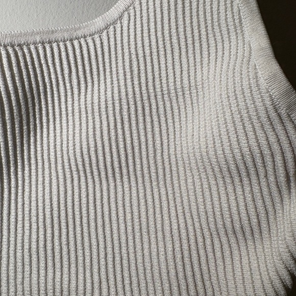 White Ribbed Square Neck Crop Top - Picture 5 of 5